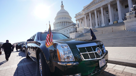 US President Donald J. Trump's limousine is seen outside of the US Capitol Building © Kevin Dietsch