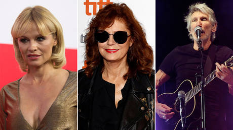 File photos from left: Pamela Anderson © Reuters / Mario Anzuoni; Susan Sarandon © REUTERS/Mark Blinch; Roger Waters © REUTERS/Mario Anzuoni