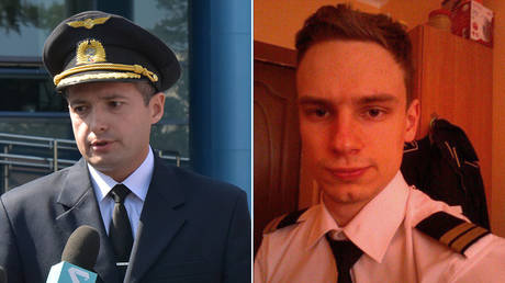 Captain Damir Yusupov and co-pilot Georgy Murzin © Sputnik / Boris Yarkov; © Ok.ru / Георгий Мурзин