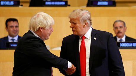 U.S. President Donald Trump with British Prime Minister, then-Foreign Secretary, Boris Johnson, in New York, 2017 © Reuters / Kevin Lamarque