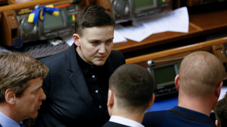 FILE PHOTO: Ukrainian parliamentary deputy Nadiya Savchenko attends a parliament session in Kiev, Ukraine, March 15, 2018. © Valentyn Ogirenko