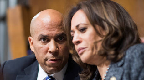 Cory Booker and Kamala Harris - just two prominent Democrats that seem to be striking a less strident tone now that one of their own is involved.