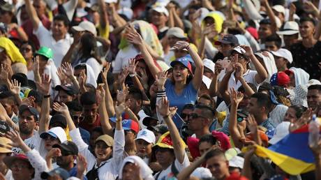 People attend the "Venezuela Aid Live" concert in Cucuta, Colombia, February 22, 2019.