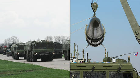 Iskander missile launchers on the move and during military drills © RIA Novosti / Sergey Pivovarov; Sergey Orlov