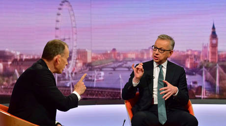 Chancellor Michael Gove appears on BBC TV's The Andrew Marr Show in London, Britain, September 1, 2019. © Reuters / Jeff Overs