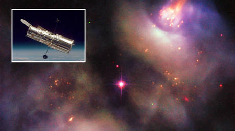 Main image: © ESA/Hubble & NASA, R. Wade et al.; inset: Hubble Telescope © NASA