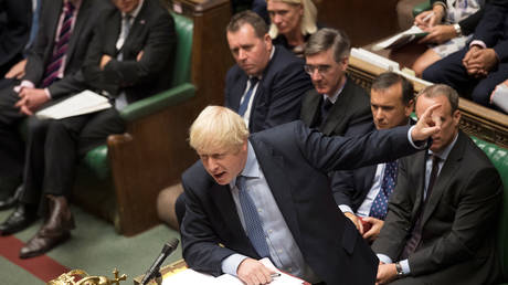 Britain's Prime Minister Boris Johnson speaks during PMQs session in the House of Commons ©  Reuters / UK Parliament / Jessica Taylor