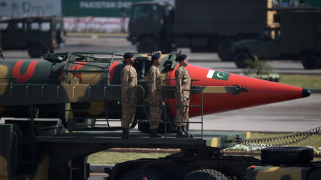 Pakistan's Ghauri nuclear-capable missile during a military parade in Islamabad on March 23, 2017. ©  AFP / Aamir Qureshi