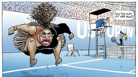 Serena Williams' cartoon © AFP / HERALD SUN / MARK KNIGHT