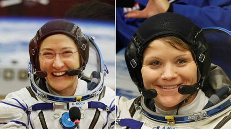 NASA astronauts Christina Koch (L) and Anne McClain (R). © Reuters / Shamil Zhumatov