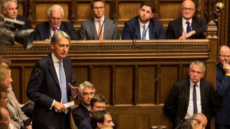 British Conservative MP Philip Hammond speaks at the House of Commons in London on September 3, 2019