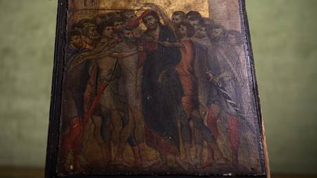 ‘Mocking of Christ’ by the late 13th century Florentine artist Cimabue. © AFP / Philippe Lopez
