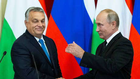 Russian President Vladimir Putin and Hungarian Prime Minister Viktor Orban (file photo)