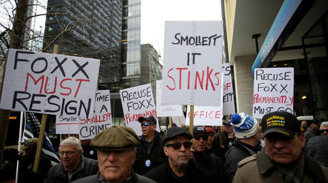 Protest against the handling of the Jussie Smollett case by State Attorney Kim Foxx in Chicago © Reuters/Joshua Lott