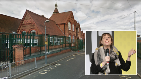 (Main) Anderton Park Primary School © Google Maps (Bottom-right) Labour MP Jess Phillips © AFP / Isabel Infantes