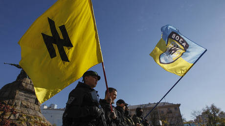 Members of the Azov paramilitary group in Kiev, Ukraine. 2014. © Reuters / Valentyn Ogirenko