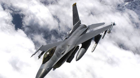 FILE PHOTO: An American F-16 from the 13th Fighter Squadron, flying from Misawa Air Base in Japan.