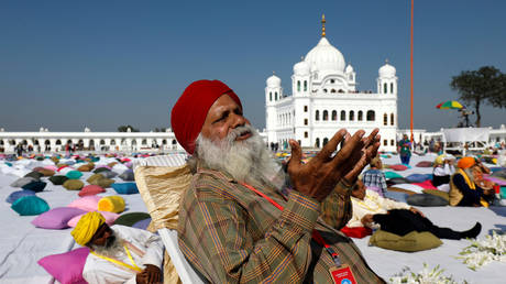 An Indian Sikh pilgrim is seen in Kartarpur, Pakistan onNovember 9, 2019.