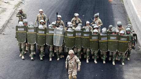 Bolivian police clashes with protesters in Senkata, El Alto, Bolivia November 19, 2019.