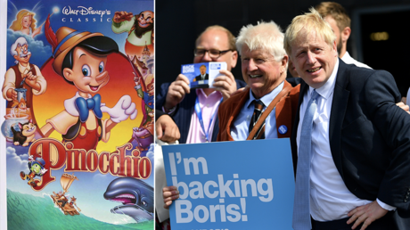 (L) Pinocchio © GLP / ZUMAPRESS.com / Walt Disney Productions (R) Stanley and Boris Johnson © Reuters / Dylan Martinez