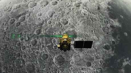 The Vikram Lander before it is supposed to land on the Moon. © AFP / Indian Space Research Organisation (ISRO)