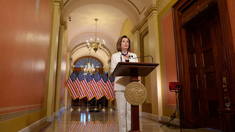 U.S. House Speaker Nancy Pelosi (D-CA) delivers remarks on the status of the impeachment inquiry on Capitol Hill in Washington, U.S., December 5, 2019. © REUTERS/Erin Scott