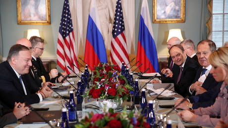 US Secretary of State Mike Pompeo and Russia’s FM Sergey Lavrov hold talks at the State Department in Washington, US on December 10, 2019.