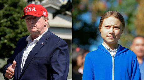 Donald Trump and Greta Thunberg © Reuters / Mike Theiler and Andrej Ivanov