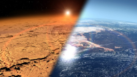 Illustration of Mars past and present © NASA's Goddard Space Flight Center