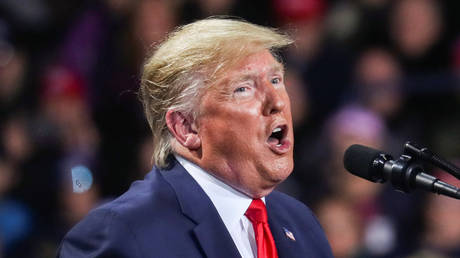 U.S. President Donald Trump speaks to supporters during a campaign rally in Battle Creek, Michigan, U.S., December 18, 2019. © REUTERS/Leah Millis