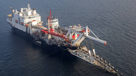 FILE PHOTO: An Allseas' vessel lays pipes for the Nord Stream 2 gas pipeline in the Baltic Sea © Global Look Press / Bernd Wüstneck