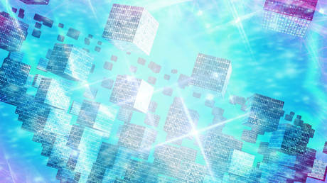 Conceptual artwork on quantum computing.