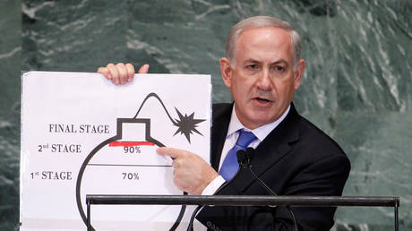 FILE PHOTO: Benjamin Netanyahu addresses the 67th United Nations General Assembly. ©REUTERS / Lucas Jackson