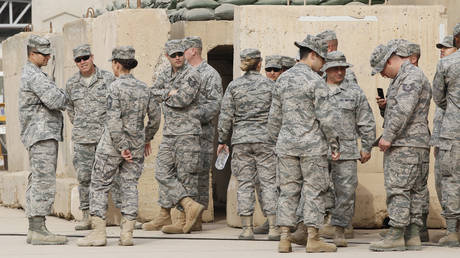 US soldiers at the former US Sather Air Base near Baghdad