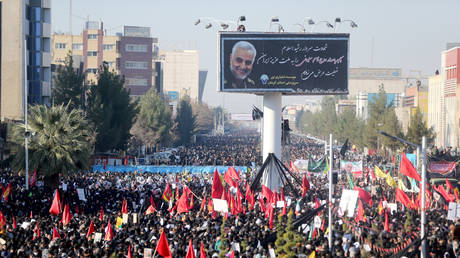 A funeral procession for Iranian Major-General Qassem Soleimani at his hometown in Kerman, Iran January 7, 2020.