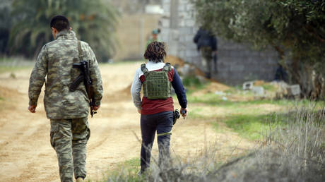 Fighters of the Libyan Government of National Accord (GNA) near Tripoli, Libya on January 12, 2020. © AFP / Mahmud Turkia