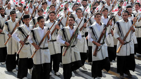 Iranian nomadic popular armed company at a parade Tehran, Iran on September 22, 2019. © Official Iranian President website / Reuters