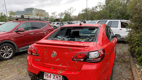 Some of the damage in Canberra from hailstones on January 20, 2020 © Peter Swanton via REUTERS