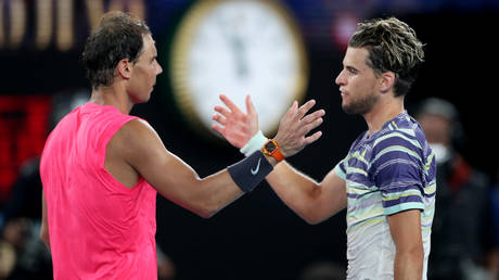 Austria's Dominic Thiem with Spain's Rafael Nadal © REUTERS / Hannah Mckay