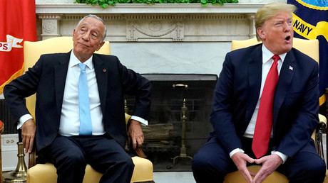 U.S. President Donald Trump meets with Portugal’s President Rebelo de Sousa in the Oval Office at the White House in Washington © Jonathan Ernst