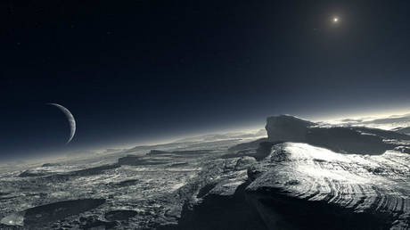 Artist’s impression of the surface of Pluto. © Wikimedia Commons