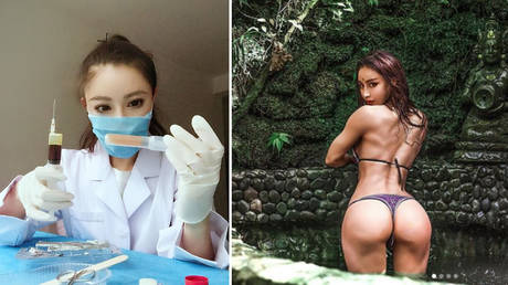 Yuan Herong has swapped dumbbells for medical tests. © Instagram / Yuanherong1229