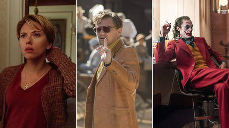 (L) 'A Marriage Story' Dir. Noah Baumbach (2019) ©  Netflix; (C) 'Once Upon a Time in Hollywood' Dir. Quentin Tarantino (2019) ©  Sony Pictures; (R) 'Joker' Dir. Todd Phillips ©  Warner Bros