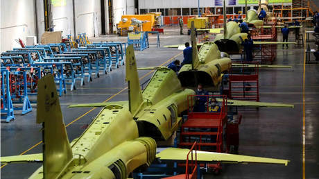 A handout picture released by Iran's Defence Ministry shows the porduction line of the Kowsar domestic fighter jet © IRANIAN DEFENCE MINISTRY / AFP