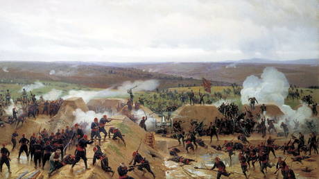 The Capture of the Grivitzky Roundabout amid the Siege of Plevna by Nikolai Dmitriev-Orenburgsky (1885).
