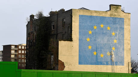 A Dover, UK mural attributed to British artist Banksy, symbolizing Brexit  (file photo)