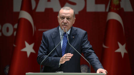 FILE PHOTO. Turkish President Tayyip Erdogan. ©Presidential Press Office / Handout via REUTERS