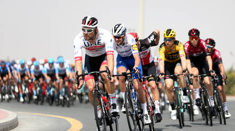 The UAE Tour cycling race in Dubai, United Arab Emirates, February 23, 2020.