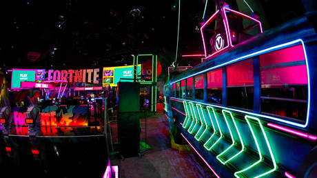 FILE PHOTO: Epic Games booth for Fortnite is shown at E3, in Los Angeles © Reuters / Mike Blake