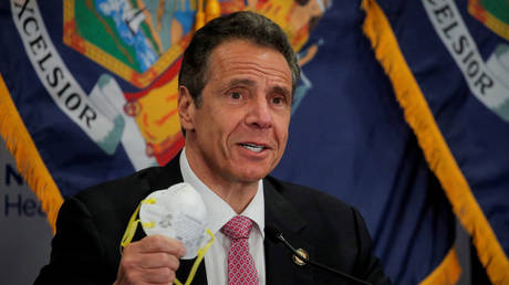 New York Governor Andrew Cuomo at a daily Covid-19 briefing (FILE PHOTO, May 6, 2020.)